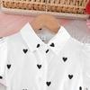 2-8Y Girls' Skirt Love Printed Princess Skirt Mesh Flying Sleeves Puffy Skirt Sweet Fashion Long Skirt