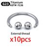10 Stück Augenbrauen Piercing Schmuck Labret Lippenstecker G23 Titan Septum Piercing Nasenring C-Stab Körperschmuck Für Frauen