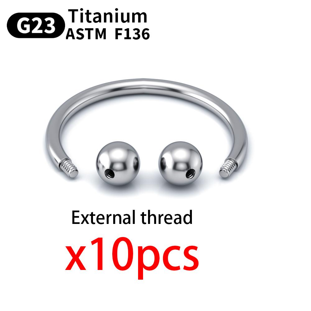 10 Stück Augenbrauen Piercing Schmuck Labret Lippenstecker G23 Titan Septum Piercing Nasenring C-Stab Körperschmuck Für Frauen