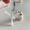 Korean 3D Rabbit Flower Phone Chain Lanyard Y2k Girl Bowknot Keychain Sweet Bag Pendant Decoration Backpack Ornament