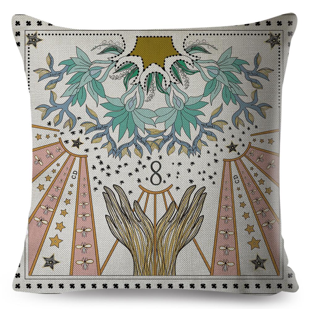 Original Hand Drawn Linework Illustration Cushion xcm Abstract Floral Geometric Motif Fine Linework Detail Home Decor 40x40cm