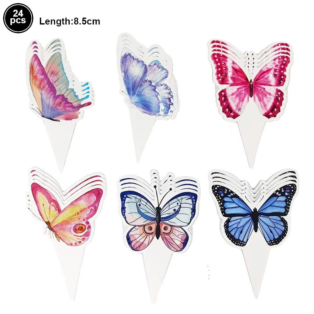 Butterfly Birthday Party Decoration Disposable Party Plates Cup Napkin Tablecloth Butterfly Knìfe Birthday Decoration Baby Showe
