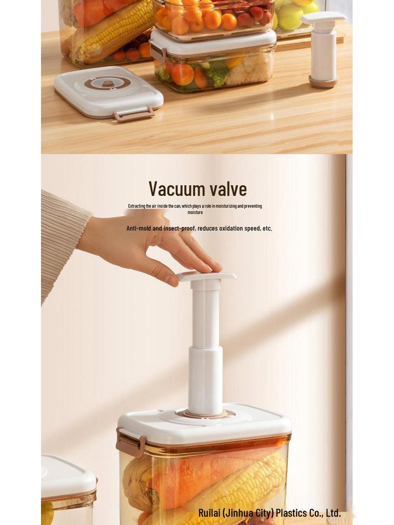 Food Grade Vacuum Sealing Storage Box with Manual Pump