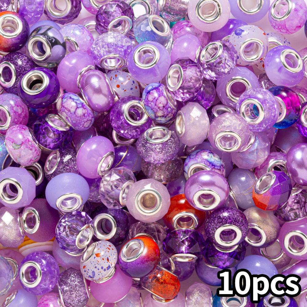 

10/20/30 шт. Фиолетовый Европейский Большой Отверстие Бусины Изготовление Ювелирных Изделий Большой Отверстие Интервал Смолы Бусины Подвеска Браслет Изготовление Ожерелья Ручка DIY Ремесло 10pcs