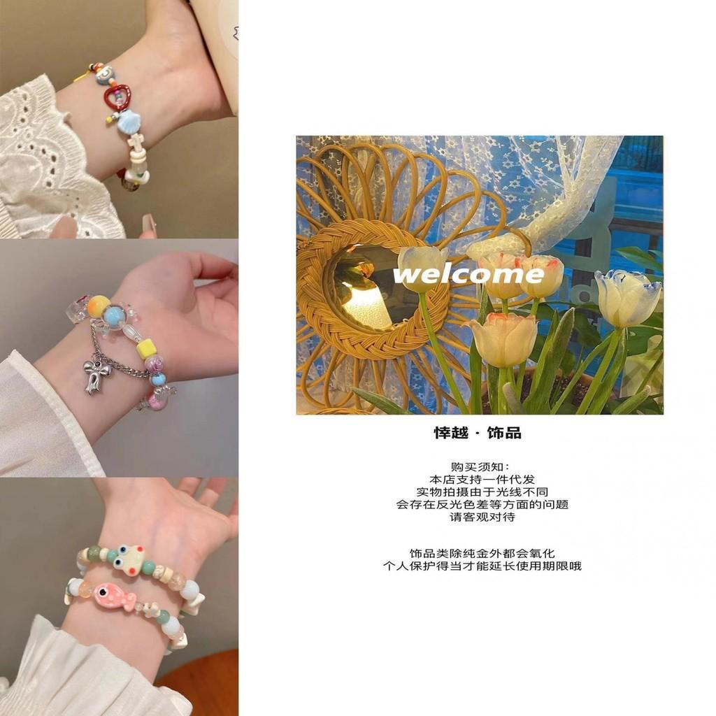 Adorable Alloy Plated Macaron Ceramic Sea Shell Beaded Bracelet Perfect For Gift Giving