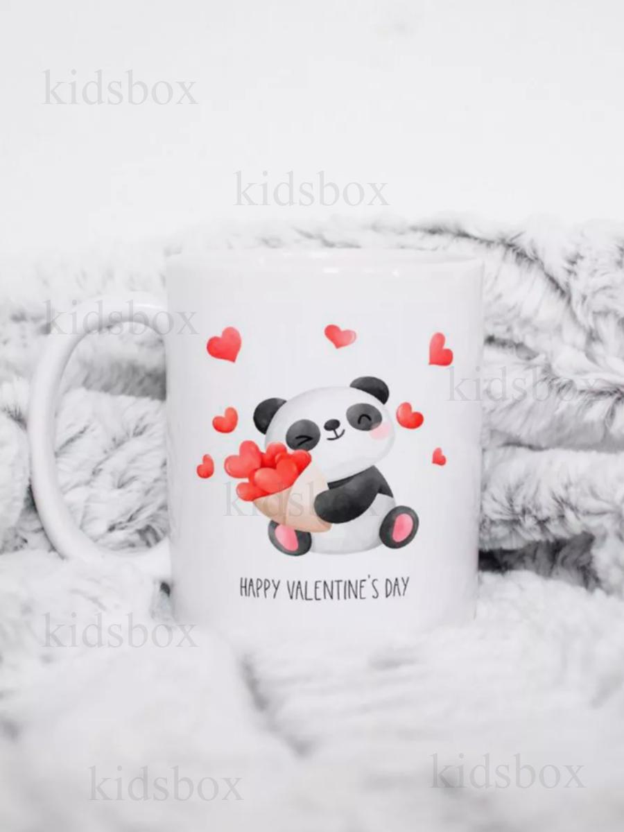 

Кухоль 14 лютого з принтом керамічна чашка День Святого Валентина 330 мл 9.5 білий