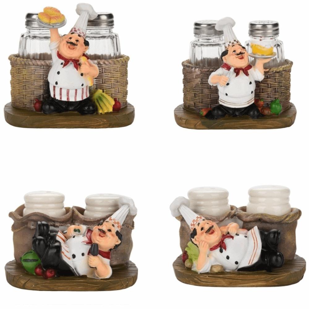 Resin Chef Seasoning Bottle Ornament Exquisite Cute Seasoning Bottle Ornament Creative Durable Resin Chef Statue
