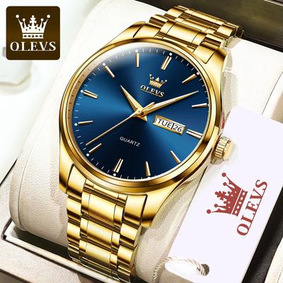 Olevs marca relógio de quartzo multifuncional impermeável luminoso relógio masculino
