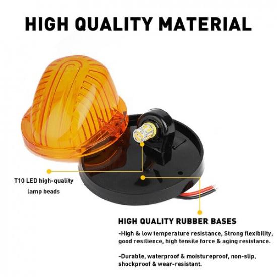 5PCS Amber LED Cab Roof Marker Lights For 1973-1987 Chevy C10/20/30/50/60/70 GMC