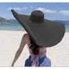 Oversized Beach Straw Hats for Women Floppy, Extra Large Sun Visor Hat Wide Brim Summer Roll Up Big Beach Hat Women Foldable