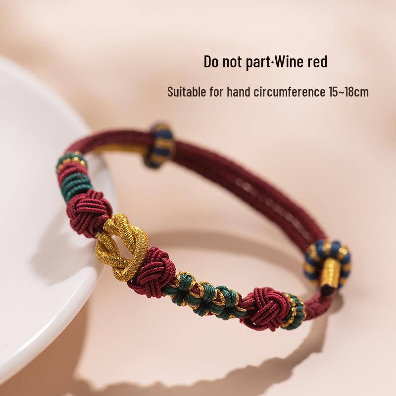 Chinese Style Gold Braided Rope Bracelet: Wearable Hand-Woven Rope for Couples, Perfect Christmas Gift