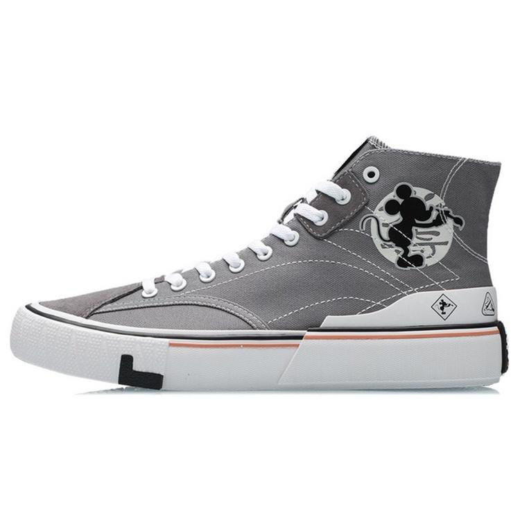Li-Ning x Mickey Mouse Canvas HI Shoes  Grey White  Men s AECR007-2 EU 41