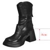 fashion Vintage Platform Women Ankle Boots Fashion Short Booties Autumn Winter Thick High Heels Ladies Shoes