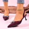 Fashion Women's Bow-Knot High Heel Sandal Sexy Crystal Decor Pointed Toe Sandalias Woman New Style Office Ladies Non Slip Sandals Female