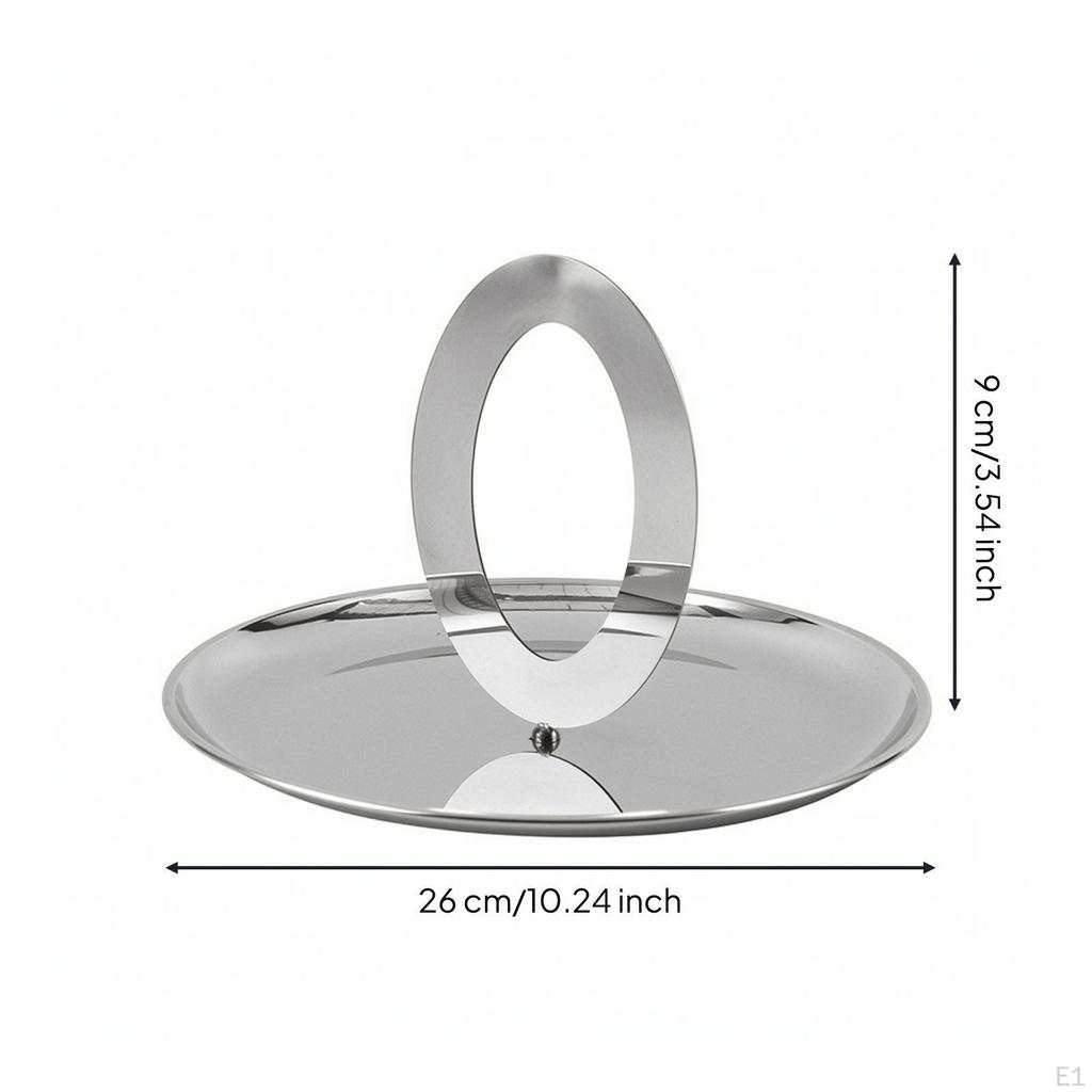 Fruit Tray with Handle Polished Metal Dish Reflective for Dining Table, Tabletop