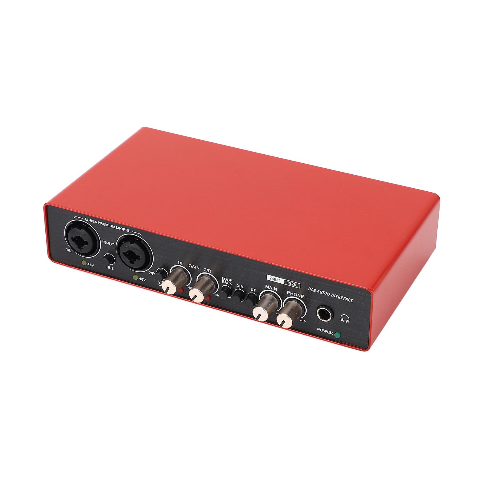 

USB Live Sound Card Red Mini USB Digital Mixing Computer Guitar Mobile Phone Recording Live Singing