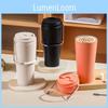 Elegant Stainless Steel Insulated Coffee Cup With Handle And Carrying Strap For Outdoor Use