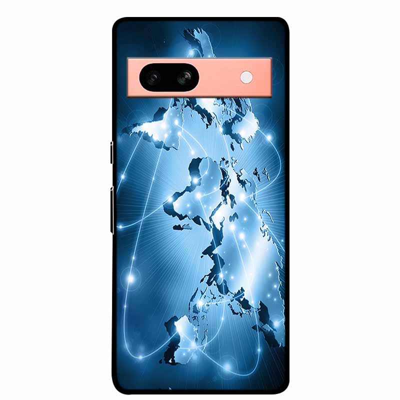 Per Google Pixel 7a 5G Custodia 6.1" Cover Fiori Bordo Nero Silicone TPU Morbida Cover Posteriore Per Google Pixel7a 2023 Custodia Telefono Fundas