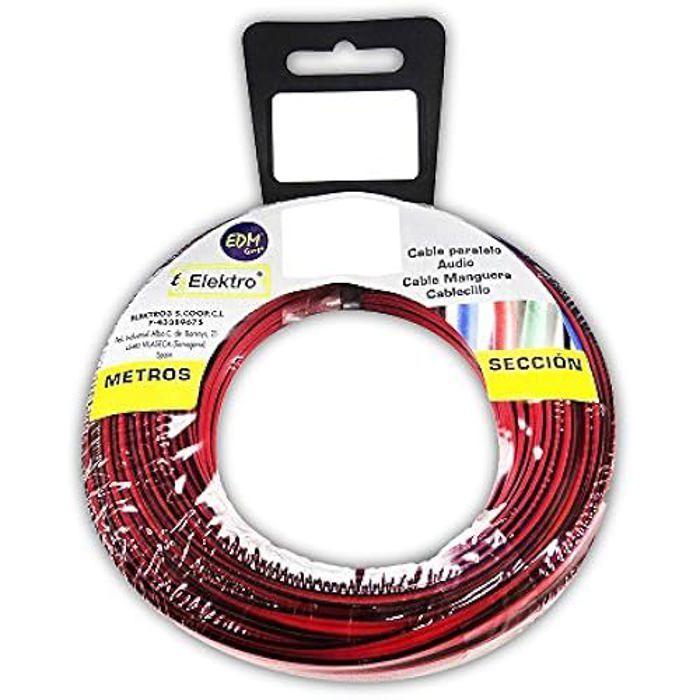 Câble audio - EDM - Bobine parallèle 2 x 0,75 mm - Rouge/Noir - 5 m - Multicolore