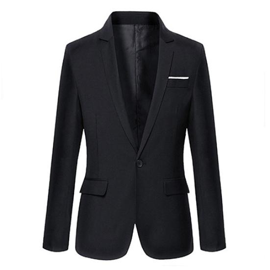 Men's Fashion Business Casual Long Sleeve Pockets Suits Wedding Suit Coat