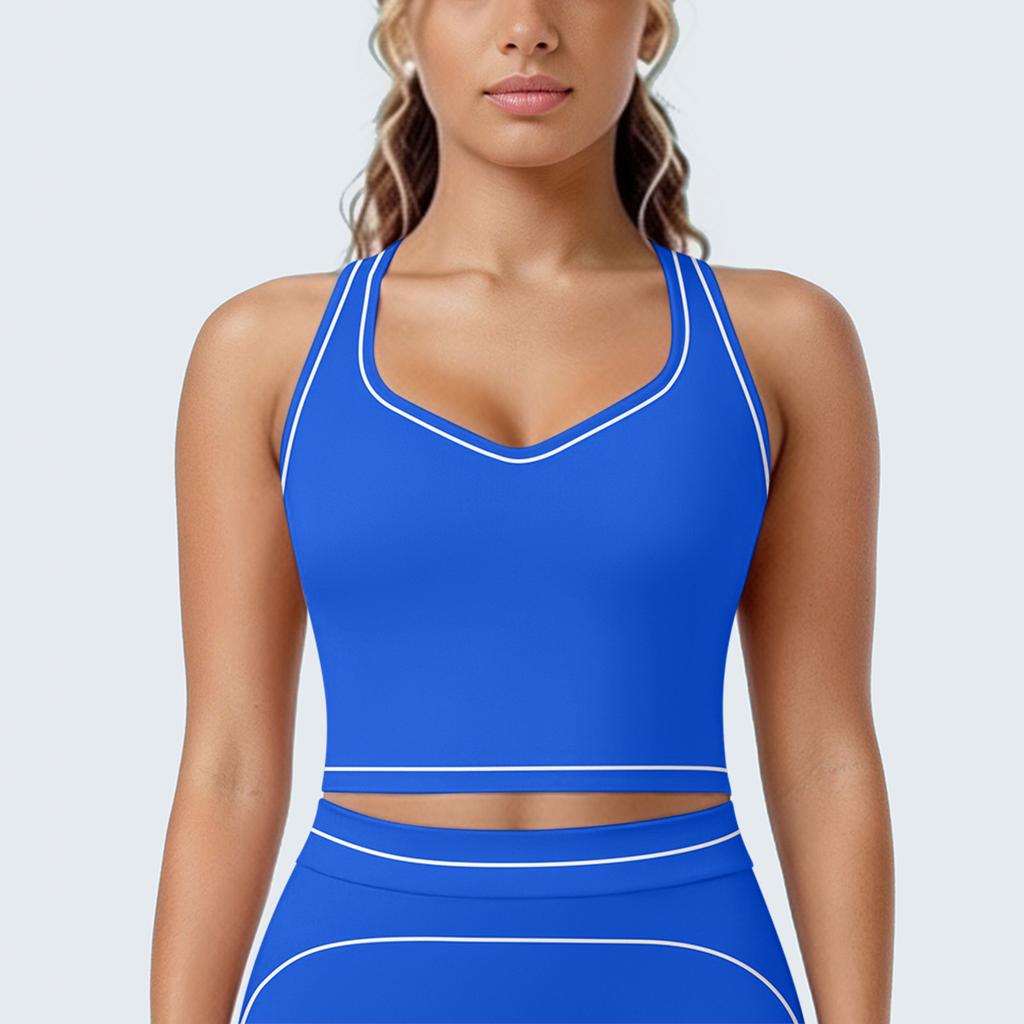 New contrasting color tight high elastic breathable yoga suit six-piece sports running fitness yoga suit women