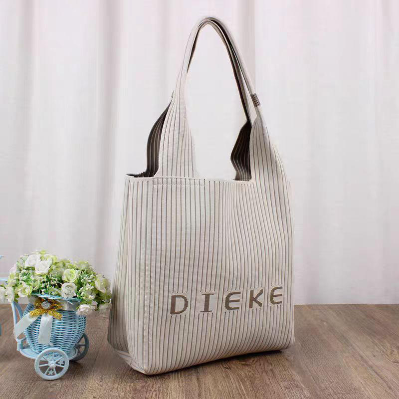 Casual Design Niche Shoulder Bag Large Capacity Pleated Casual Bag New Style Striped Southerly Tote Bag
