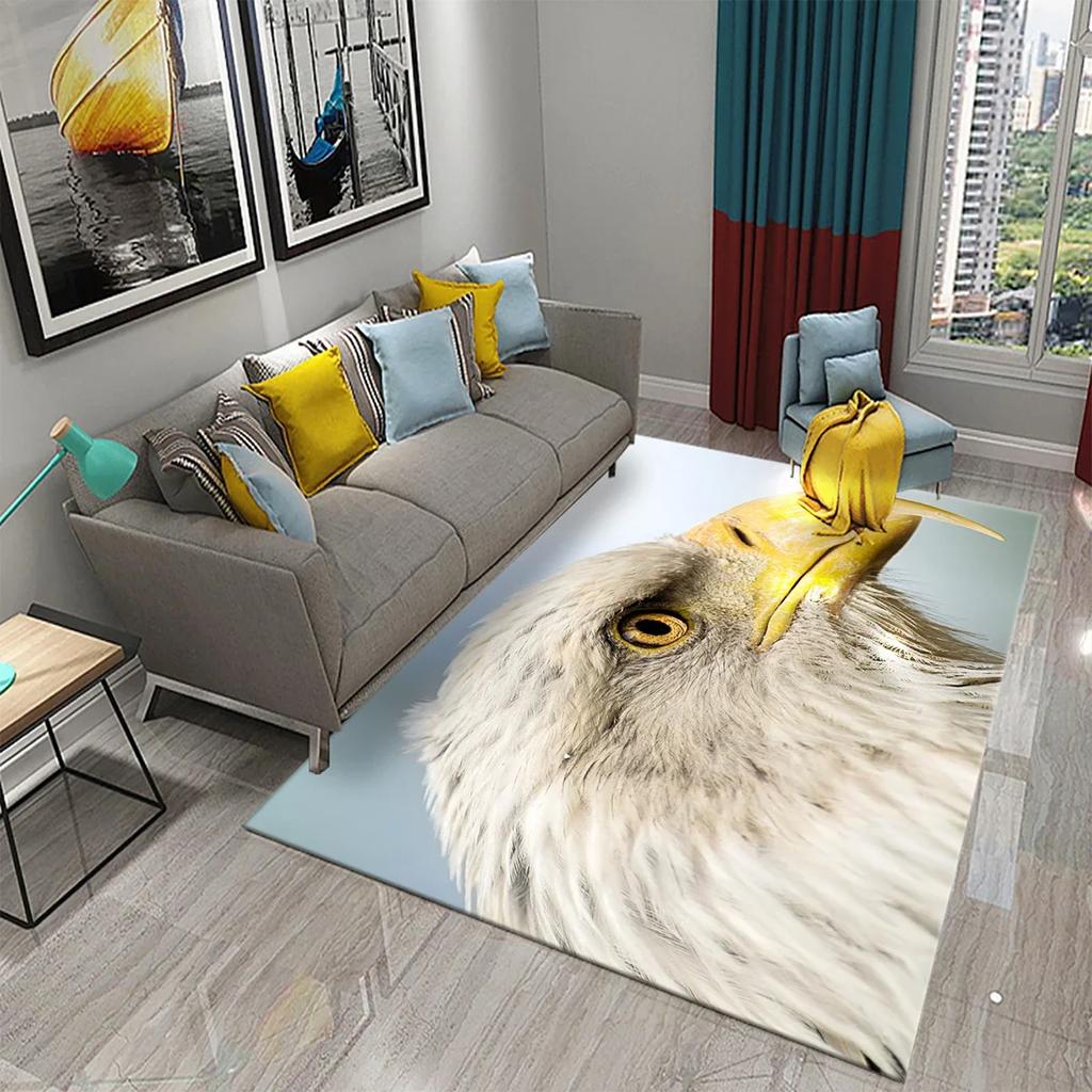 Dywan z Orłem 3D Dywan ze Wzorem Drapieżnego Zwierzęcia Dywan do Salonu na Sofę Dywan do Łazienki Antypoślizgowy Dywan do Sypialni Dywan do Kuchni Dekoracyjne Dywany Strefowe
