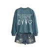 Womens Oversized Cotton Blend Hoodie Sweatshirt With Graphic Print Winter Casual Wear