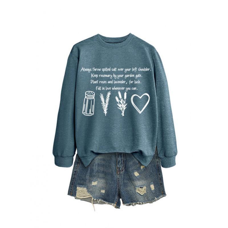 Womens Oversized Cotton Blend Hoodie Sweatshirt With Graphic Print Winter Casual Wear