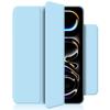 For iPad Pro 11 (2024) (M4) Case Magnetic Attachment PU Leather Drop-Proof Tablet Cover with Tri-Fold Stand