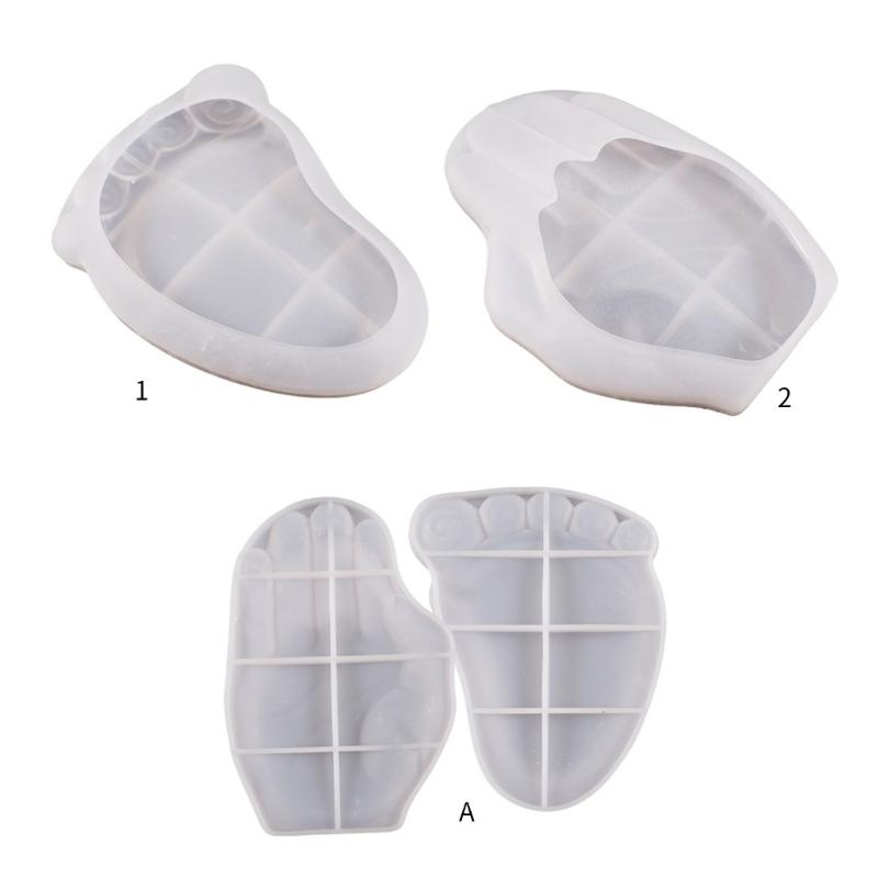 Silicone Mold Foot/Hand Shape Mold Jewelry Tray Mold Soap Dish Epoxy Resin Silicone Mold Storage Container Resin Molds