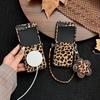 Leather Leopard Print For Magnetic Phone Case For Samsung Galaxy Z Flip 7 6 5 4 Flip7 FE W23 W24 Flip Cases with Hand Rope Cute Cases Magsafe