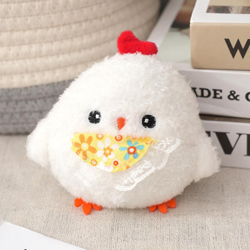 Chicken Cartoon Theme Plush Toy Backpack Pendant Cute Keyring Decoration Gift