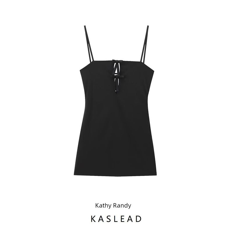 Kaslead New Arrival Women's Clothing Fashion Style Open Back Elegance Sleeveless Sling Short Dress 0085804