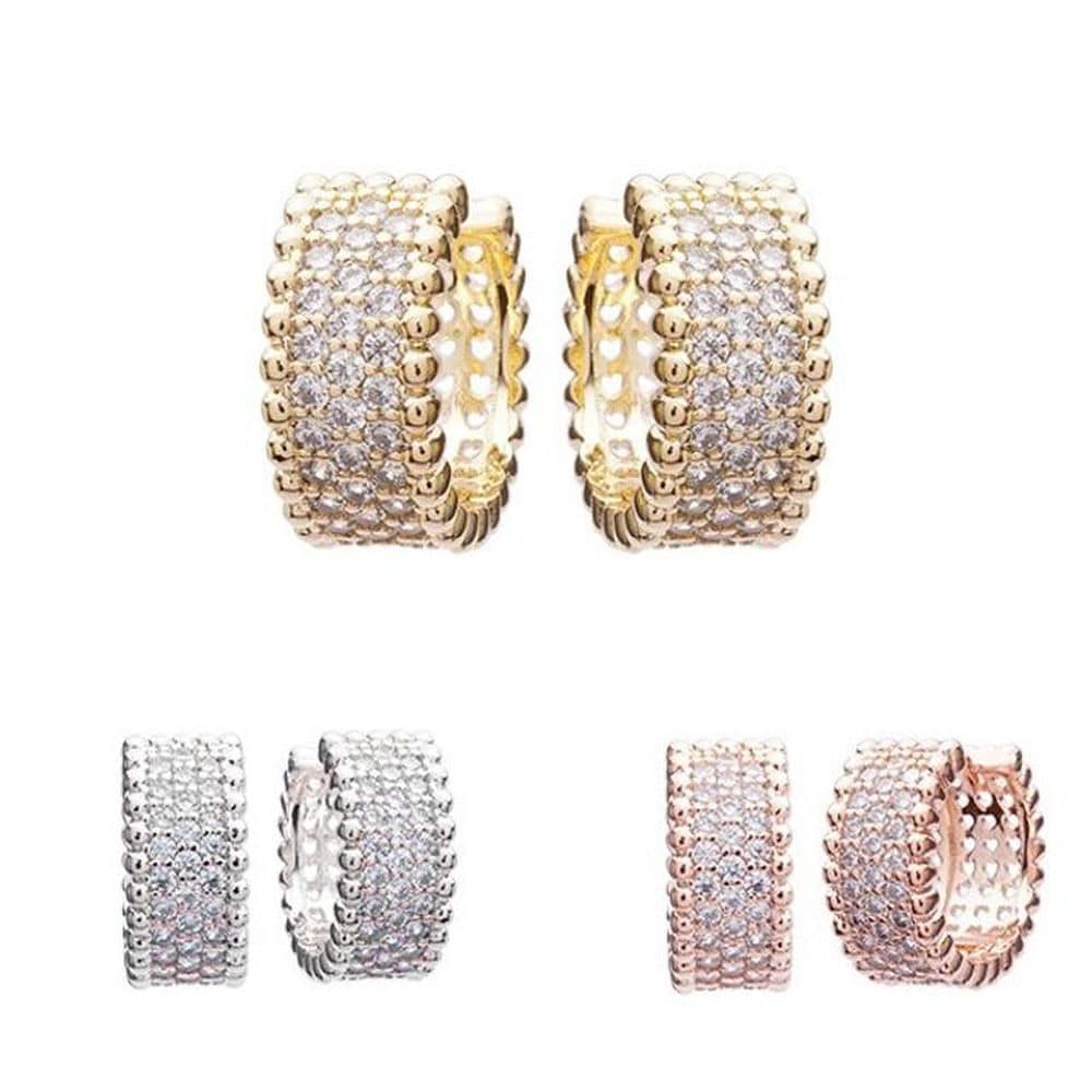 Fe196 Esg3466 Volume Cubic Ring Earrings