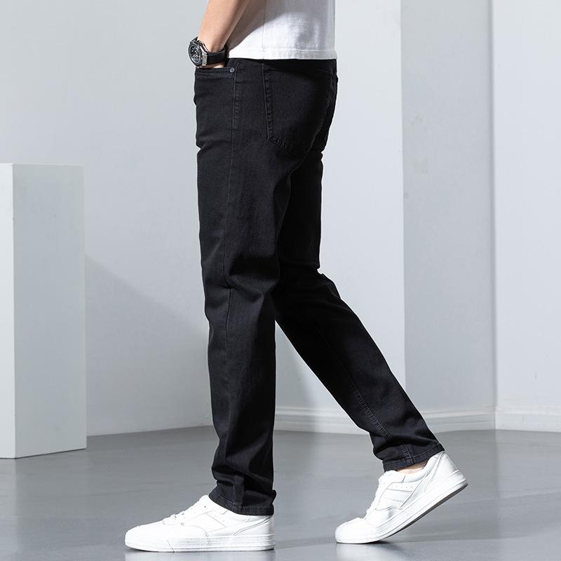 Black Jeans Men's Trend Versatile Slim Straight Trousers Men's New Youth Classic Black Denim New Men's Trousers