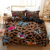 Gold Chain Leopard Leopard Print Comforter Cover King Size Women Cheetah Duvet Cover Set Home Hotel Room Soft Bedding Sets 3D