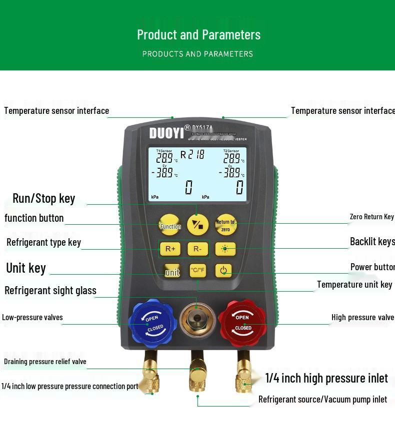 DY517A Electronic Car AC Refrigerant Charging Meter