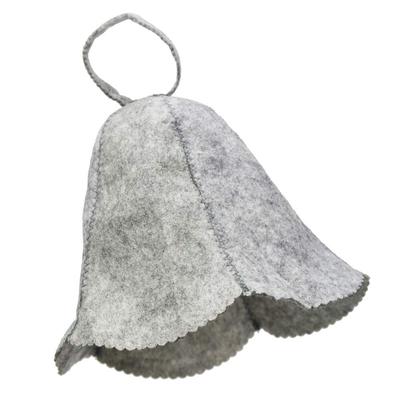 AINetJP Sauna Hat, Sauna Cap, Wool Material, Prevents Hot Flashes, Protects the Scalp, Unisex, Toning (Gray)