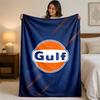 Gulf Print Flannel Blanket Cozy Lightweight Plush Throw Blanket For Bed Sofa Household Use