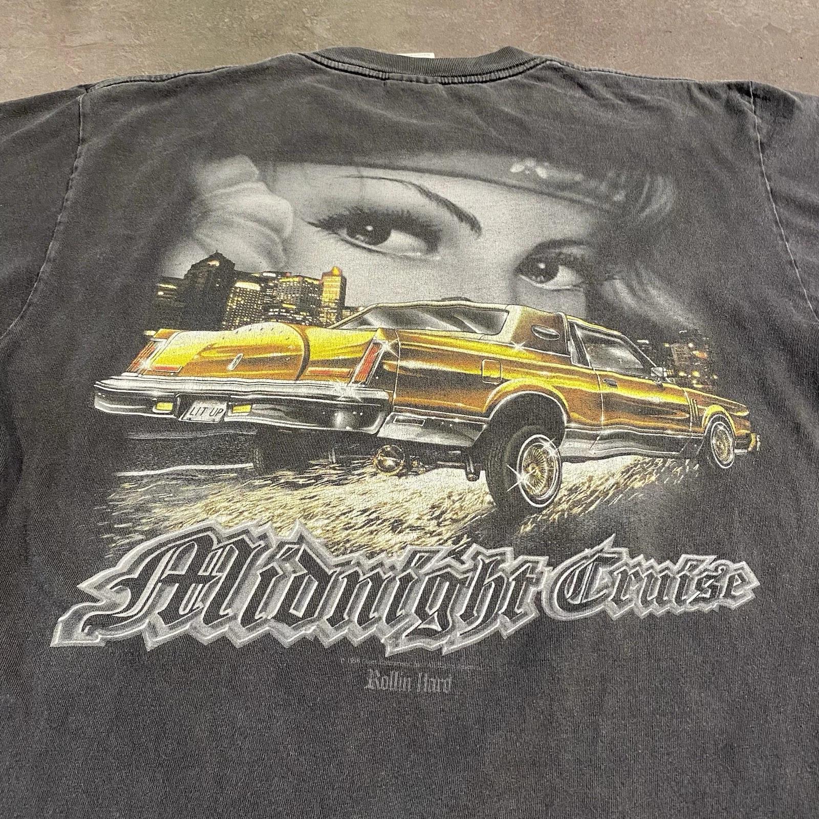 Vintage 90s Rollin Rolling Hard T Shirt Lowrider Car Mexican Chicano Y2K LA S