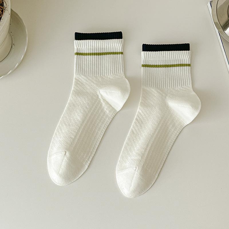 Men's Fashion Socks: Short-sleeved Men's Socks with Double Cuffs and Boneless Seams, Breathable Mesh Men's Mid-sleeved Socks