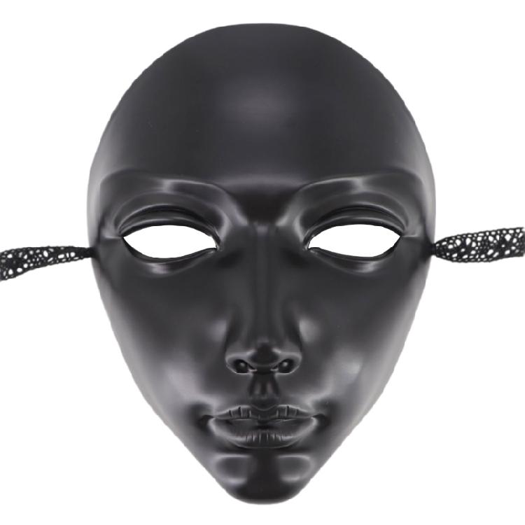 

Легкая маска для вечеринки для взрослых Загадочный черный дизайн Дышащая пластиковая маска для лица Необходимый аксессуар для Хэллоуина и косплея
