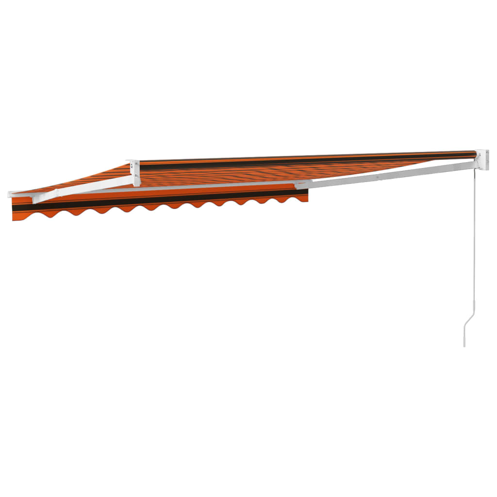 Retractable Awning Orange and Brown 3.5 X 2.5 M Fabric & Aluminum