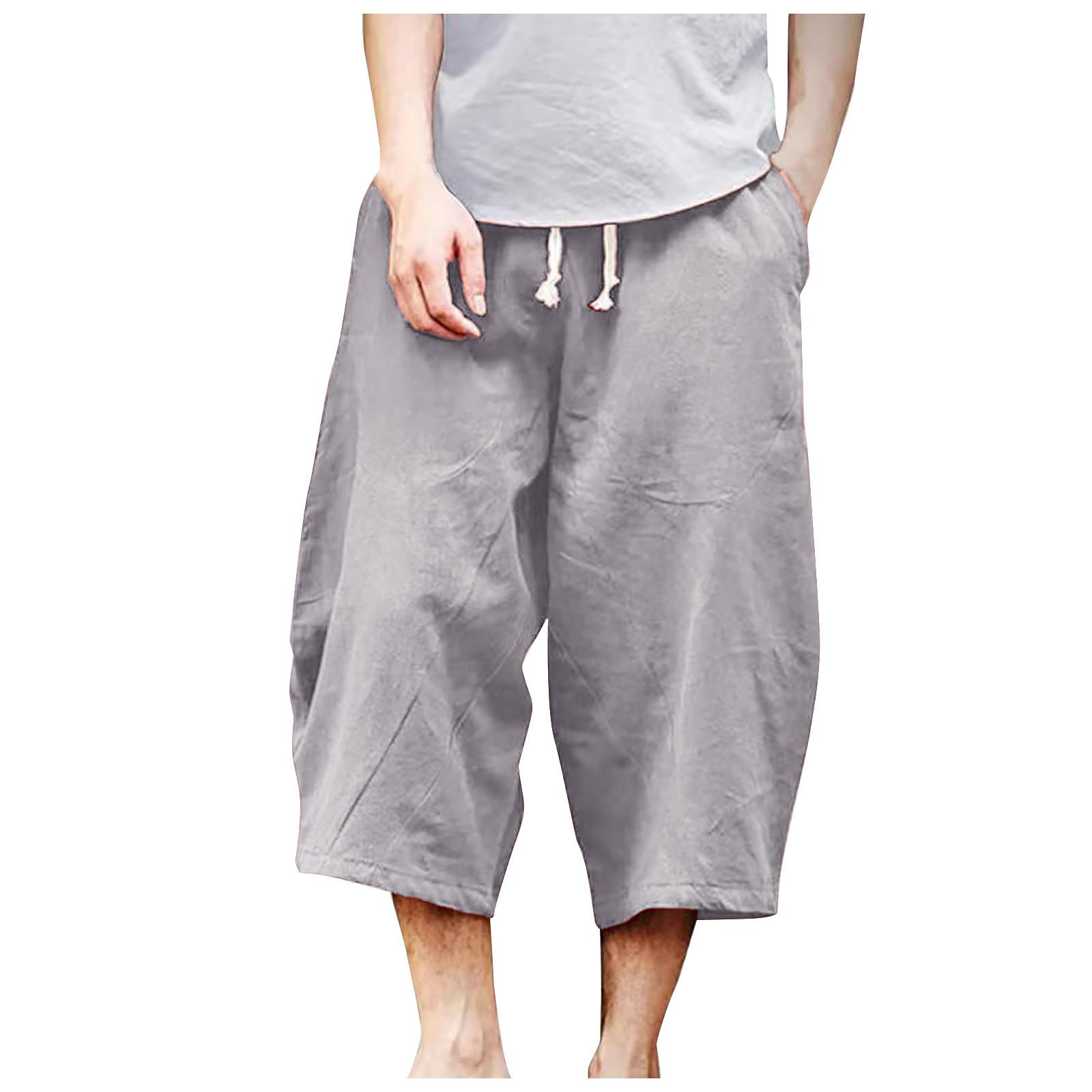 

Мужские домашние модные повседневные базовые свободные дышащие быстросохнущие брюки M серый