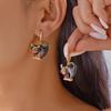 Pendientes de Cristal de Fantasma Araña Gato Calavera de Halloween Joyería Brillante Espeluznante Regalo para Mujeres Niñas Fiesta de Disfraces Accesorio de Moda