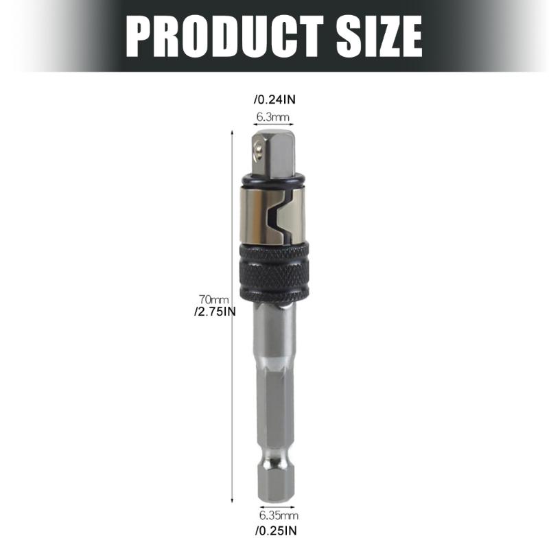 High Quality Steel 1/4 Hex Socket Converter Drill Bit Adapter Drive Extension Rod For Mechanical Assembly Vehicle Repair