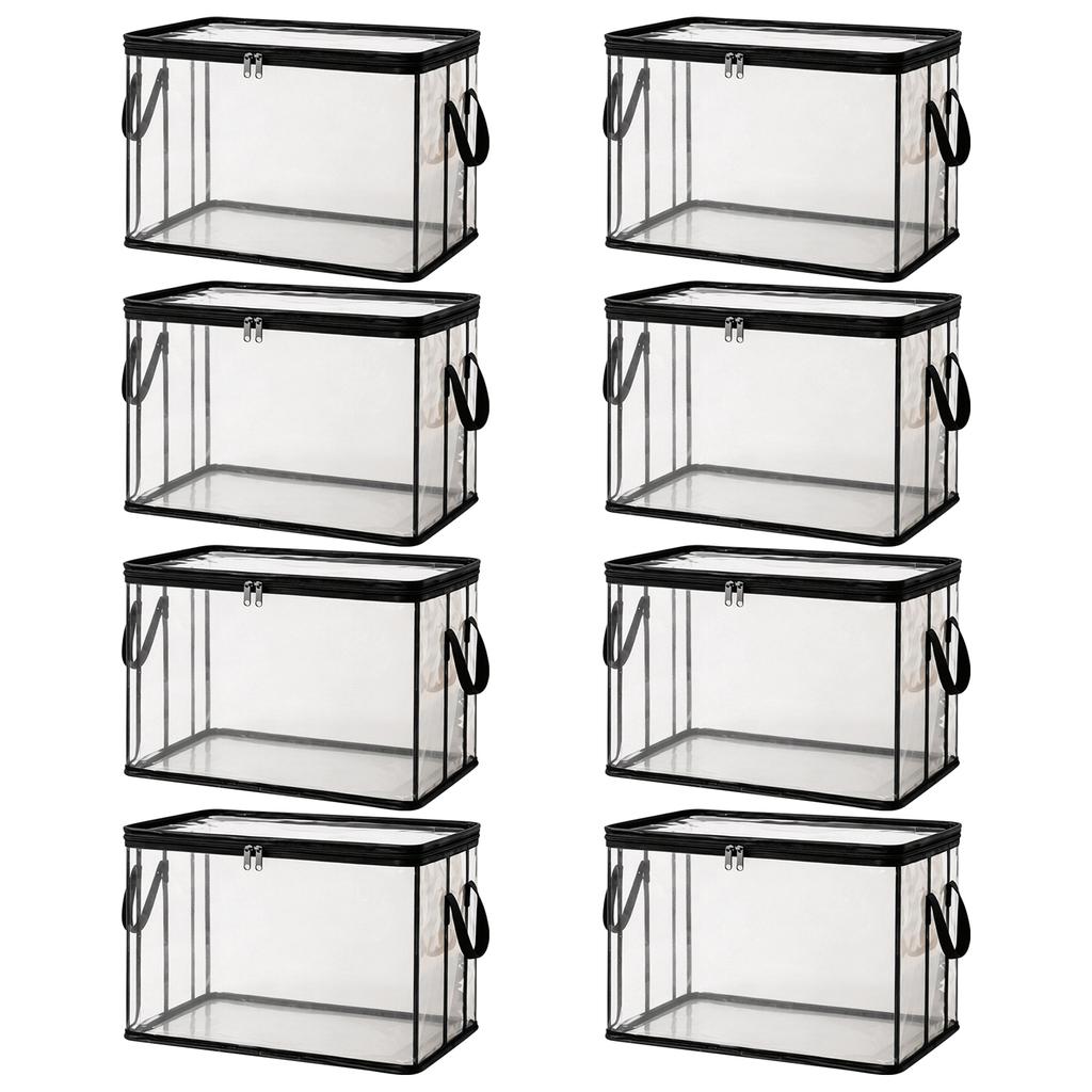 Large Thickened Transparent Plastic Storage Bag with Zipper Handles for Clothes Moving Box Cover Organizer for Home Dormitory Closet Storage Box