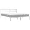 VidaXL Metal Bed Frame with White Headboard 193x203 Cm 372234