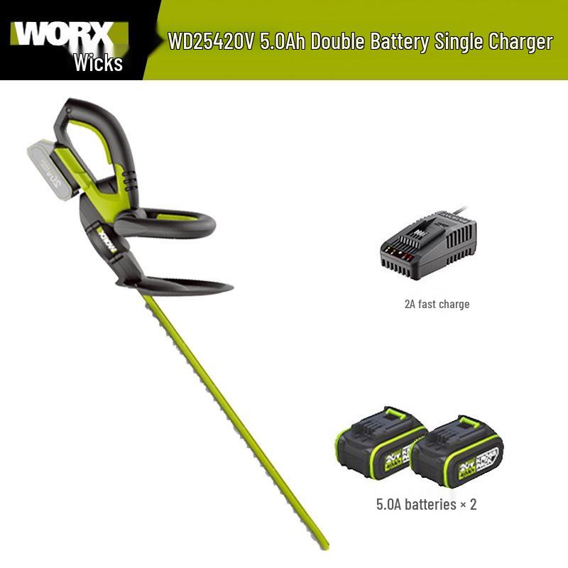 Wickes Cordless Electric Hedge Trimmer with Lithium Battery - Multifunctional Small Pruning Shears (Model WD254)